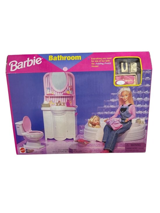 Mattel Other - Barbie Bathroom Playset Folding Pretty House Accessories Mattel 1998 Vintage New